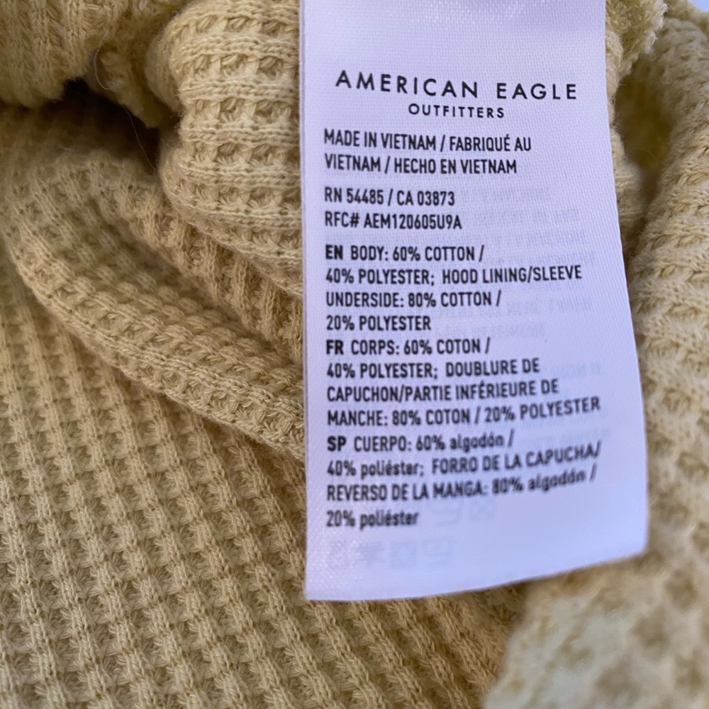 American Eagle Outfitters Yellow Cream Waffle Knit Top - Picture 7 of 10